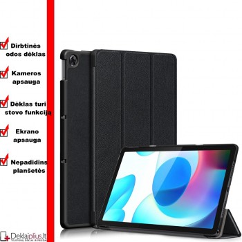 Dirbtinės odos atverčiamas dėklas - juodas (Realme Pad 10.4) Dirbtinės odos atverčiamas dėklas - juodas (Realme Pad 10.4)